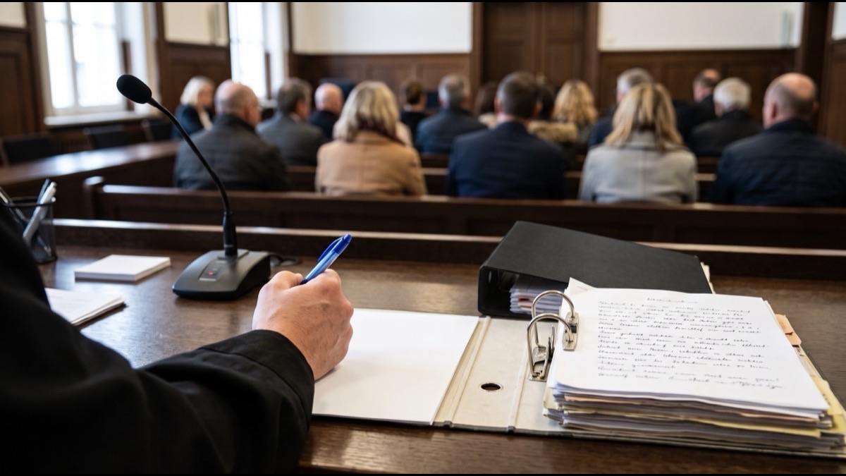 Rechtspfleger eröffnet die Bietzeit im Versteigerungstermin