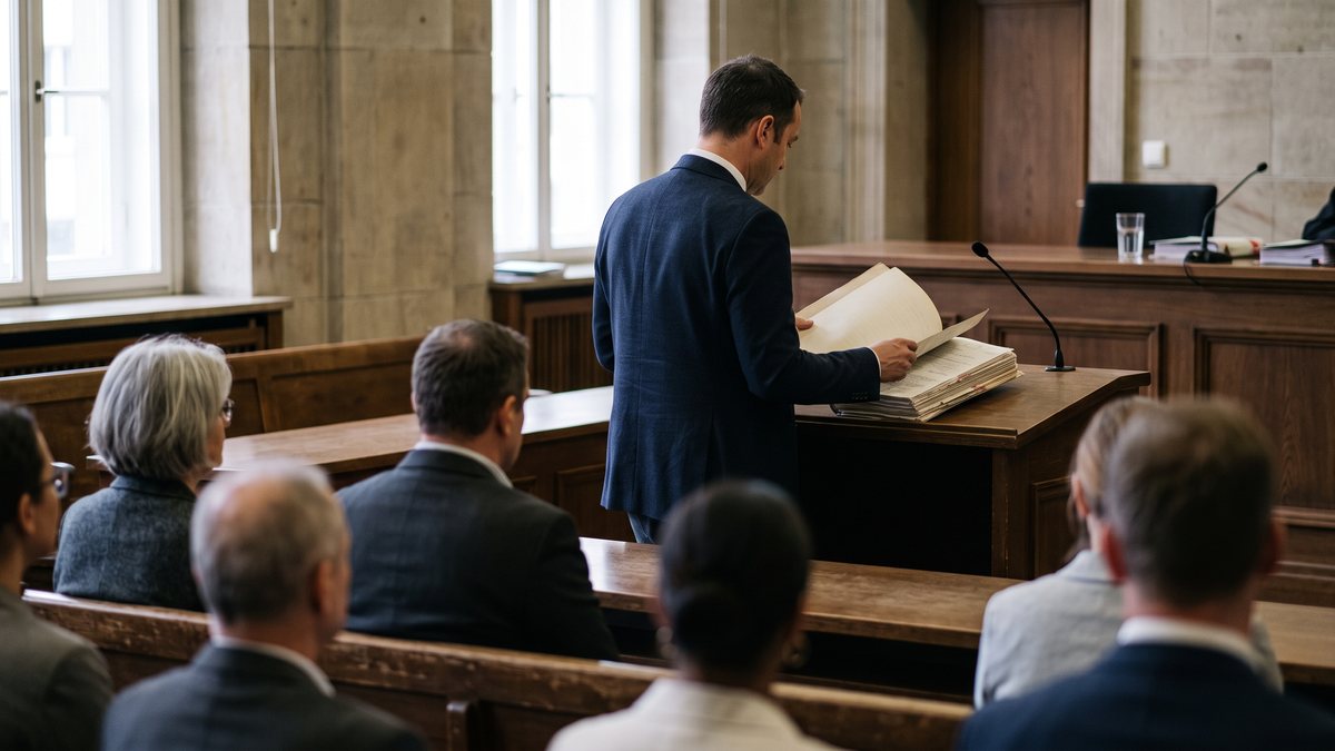 Rechtspfleger verliest im Sitzungssaal das geringste Gebot